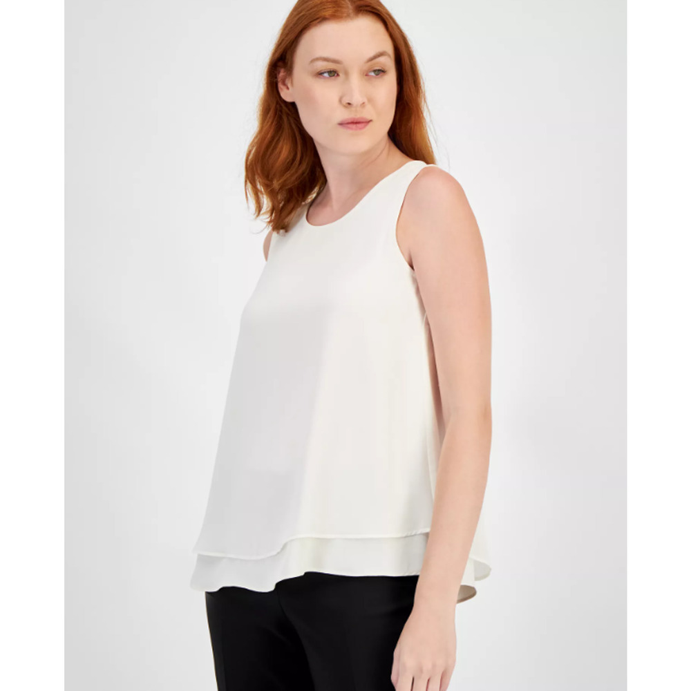 Anne Klein Women Scoop-Neck Sleeveless Double-Layered Top Sz XL 17255